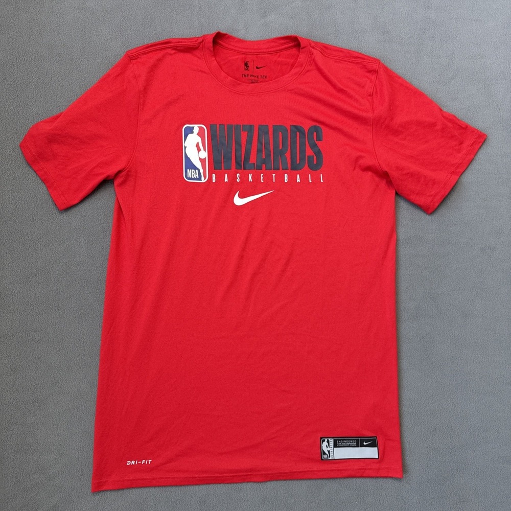 Nike Wizards Tshirt Mens Medium Red Jersey Stretch Dri Fit NBA Authentics